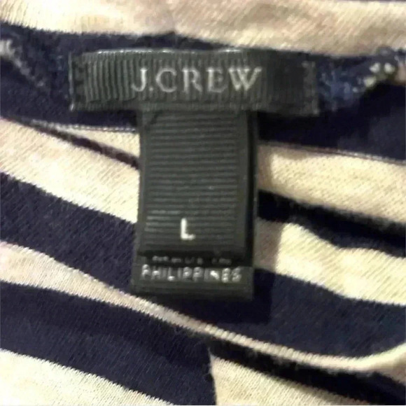 J. Crew Printed tissue turtleneck Women’s large Black/ivory Striped 100% cotton - Picture 9 of 16